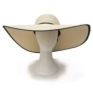 Cream Women Floppy Straw Hat